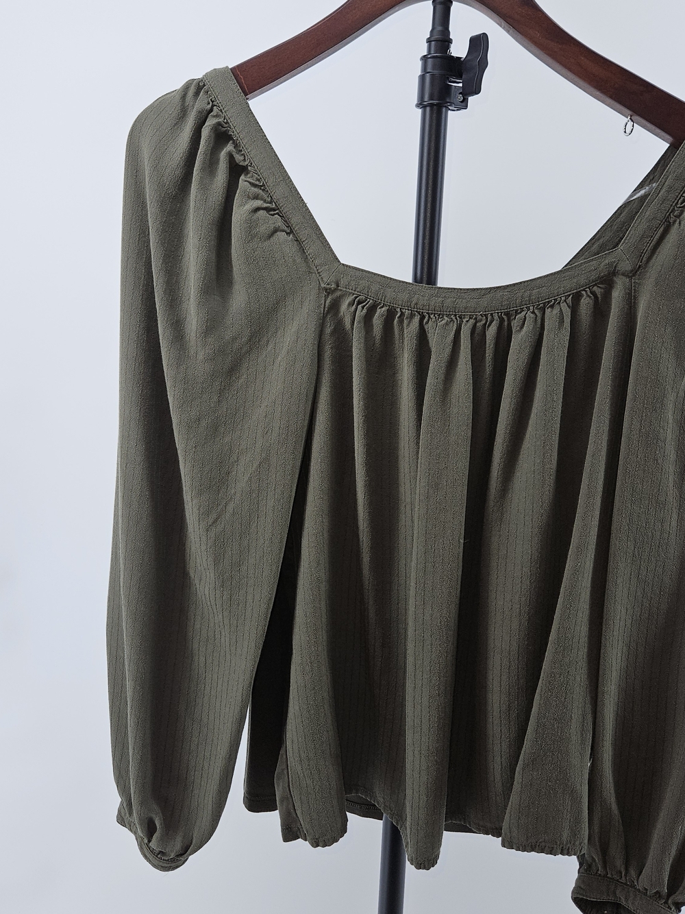 A New Day Olive Off-Shoulder Peasant Blouse Womans TOP